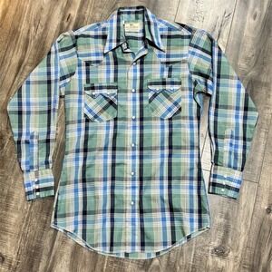 Dee Cee Men's Western Plaid Shirt Long Sleeve Snap‎ Casual 14½-M